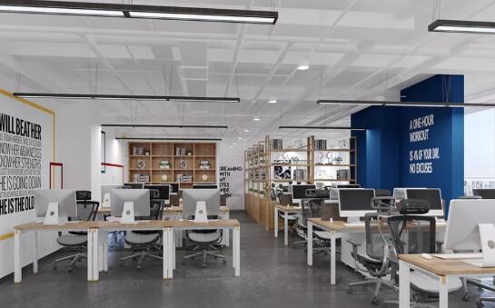 青島翻譯公司100平現代簡約辦公室裝修效果圖