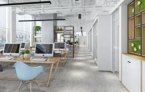 青島影像傳媒公司辦公室裝修設計創意圖